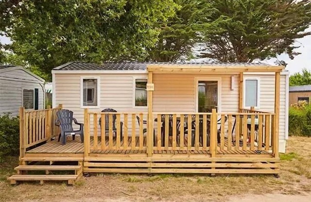 Campsite Les Dunes***** - Mobile home Comfort 4 rooms 6 people air-conditioned - TV