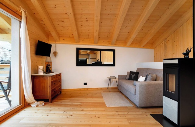 Chalet 'Bio Maso Nido Verde' con vistas a la montaña, balcón y Wi-Fi