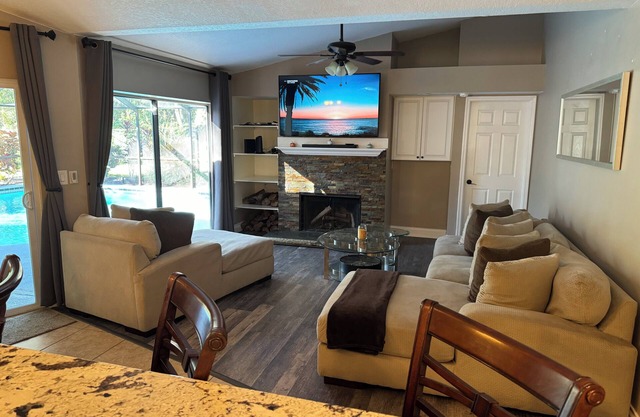 Charming 4 bdrm house in gated, exclusive neighborhood w/ large heated pool.