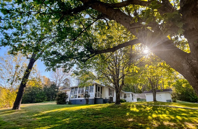 Charming home with a fireplace, grill, deck, & washer/dryer - near Asheville