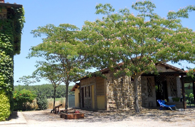 Acogedora casa de vacaciones con piscina en una finca de vino. Wi-Fi gratis; huerta libre