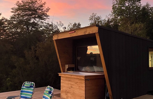 Cozy TinyHouse en Patagonia Costa con hot tub a orillas del Mar