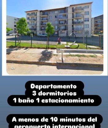 Departamento 3 dormitorios 1 baño cerca aeropuerto internacional Pudahuel Santiago Chile