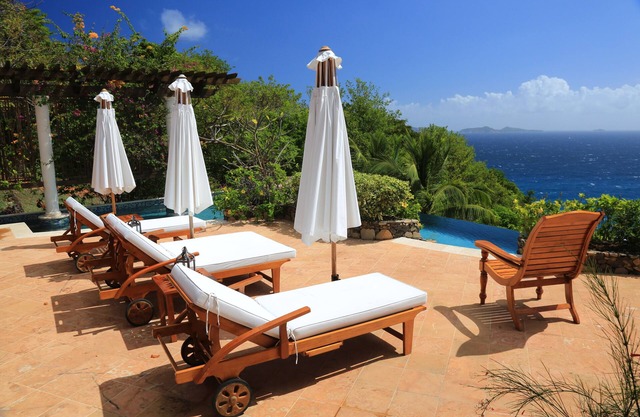 Mustique Calidad Villa En Hope Bay privada. Infinity Sal piscina. Furnish elegante