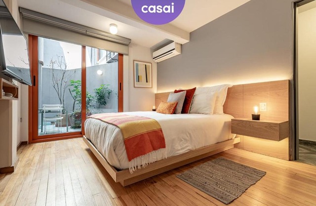 Alta tecnología, 1 habitación privada en La Condesa con terraza