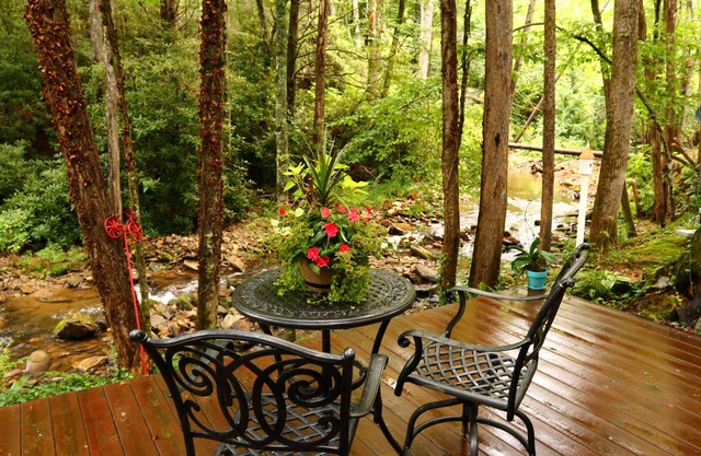 Asheville Creekside Cabin, admite mascotas, bañera de hidromasaje, chimenea y fogata al aire libre 1