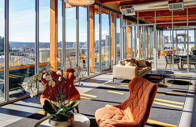 Hip Bellevue Studio w/ Gym & W/D, near Spring District, by Blueground