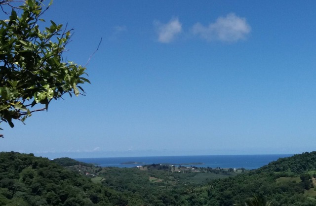 Gran villa en el campo con vista al mar.