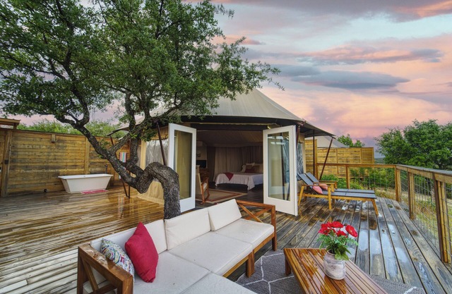 Luxury Tent #2 w/private deck and outdoor soaking tub