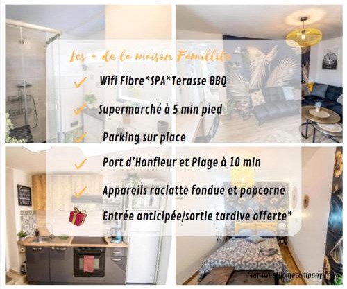 Maison familiale Terrasse Jacuzzi Parking sur place près d'Honfleur