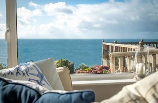 Mesmerising sea views above the beach Cornwall.
