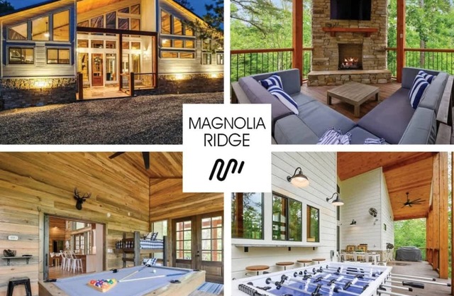 Magnolia Ridge - Luxury Cabin w/ Expansive Creek Views, Sleeps 10, games, fire pit, & HOT TUB