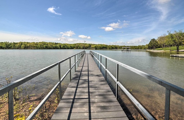 Modern Lakefront Getaway w/ Deck + Dock, In Cove!
