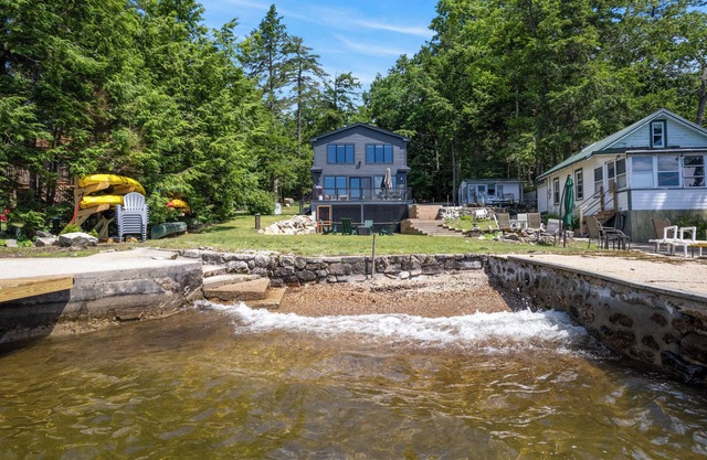 New House on Big Sebago w/ Private beach & dock!