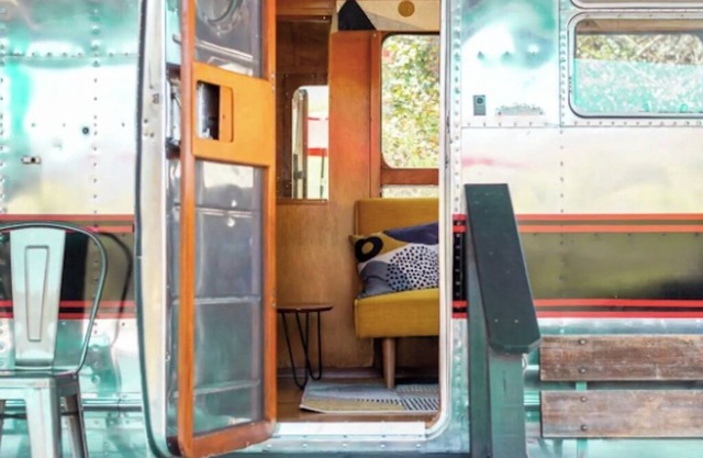 New! Stunning View/Romantic Airstream/ Sauna/ Fire Table