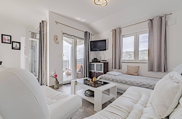 Apartamento de una habitación con terraza y vista al mar Kneza, Korcula (A-21863-a)