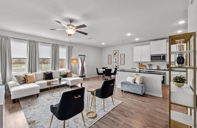 Pet-Friendly 3BR Home Near Lake Fun: Modern Amenities, Open Layout, Fenced Backyard, Pool Access!