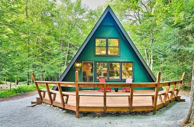 Pocono Summer Paradise: A-Frame, Sauna, Hot Tub, Fire Pit