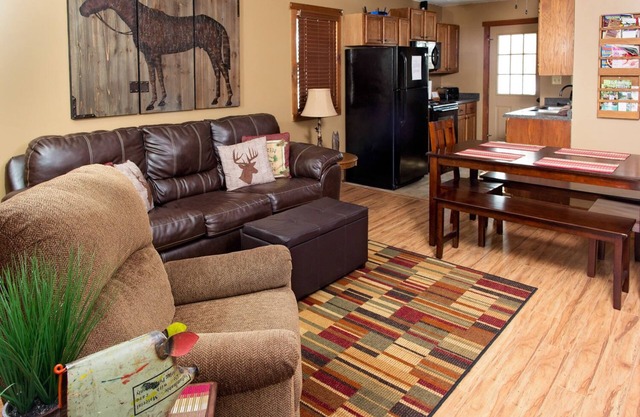Prancing Doe sleeps 6, or rent all 4 for 20. Horseback riding across the Rd!