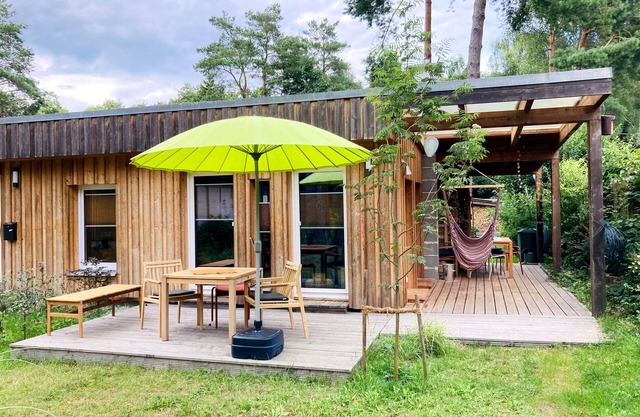 Relajación en Grimnitzsee con terraza, jardín y Wi-Fi