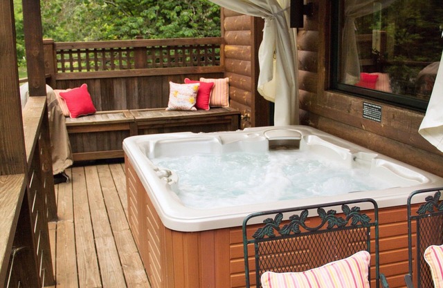 A orillas del río *** cabina con Jacuzzi en francés Broad River