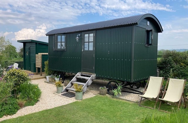 Cabaña-Lujoso-Baño con ducha-Vista al campo-Cottage Shepherds Hut