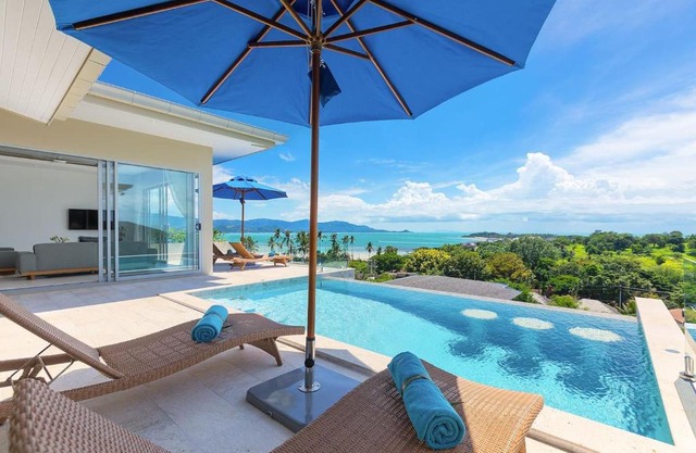 Single Level BEACHSIDE VILLA - BB2 - at BAYSIDE LUXURY VILLAS Samrong Bay Beach, 3 BED 4 BATH, SEA and SUNSET VIEWS, only 200m walk to the Beach