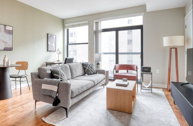 Sleek Mount Vernon 1BR w/ Gym, Roof & W/D, near Metro, by Blueground