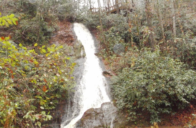 Pequeña cabina con 100 'Cascada privada en 24 Acres