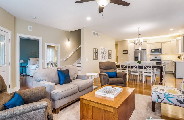 Spacious, two-story home with WiFi, central AC, gas fireplace, & loft game room