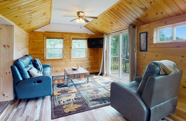 Tranquil lake view cabin with fireplace, gas grill, WiFi, smart TV, & deck