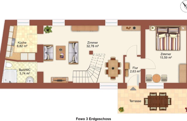 Apartamento muy céntrico / 150m de la gran Plöner See / Fewo 3