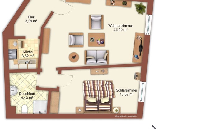 Apartamento muy céntrico / 150m a gr. Plöner See / Fewo 5 / Boxspringb. 2x2,10m
