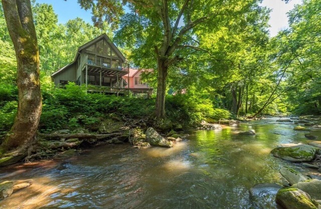 Waterfall Escape Fire Pit Riverfront Peaceful