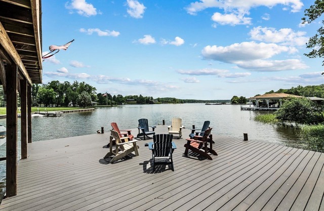 Waterfront w/ room to gather & beautiful lake views! Lakeside firepit w/ swings