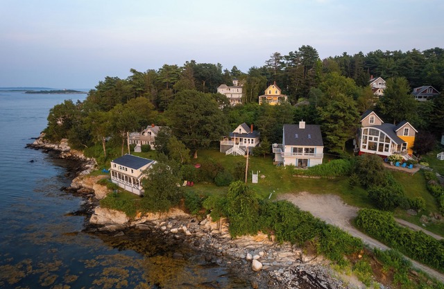 Waterfront with private beach.