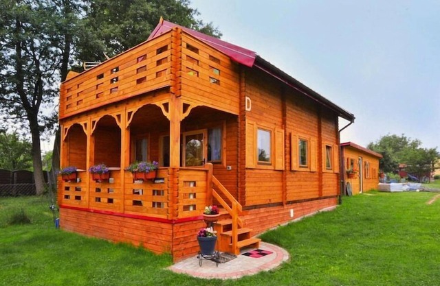 Casa de Madera en Lago Ostrowieckie con Playa