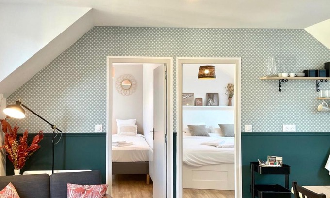 Saint-Meloir-des-Ondes Apartamento | Émeraude Lumineux T3 au cœur du village, à 5 min des plages