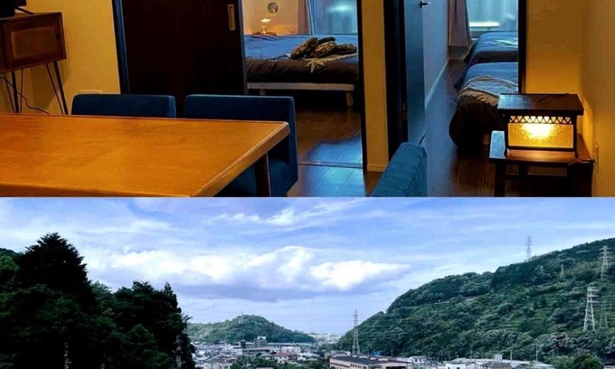 Odawara Apartamento | 箱根湯本から一駅。大正〜昭和の家具に囲まれた、緑香るウッドテラスのある宿。高台から小田原の街を一望
