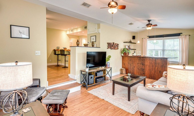 Crescent City Casa | 1 Block to Crescent Lake: Charming Home w/Porch!