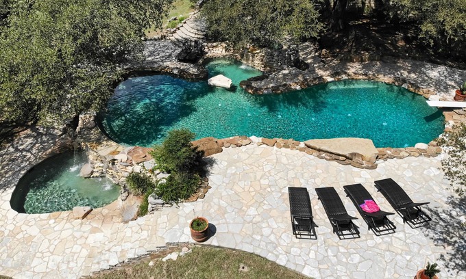 Marble Falls Casa | 10,000 Sq.Ft Lux Estate on 650 Acres with Amazing Pool, Spa & Hill Country Views