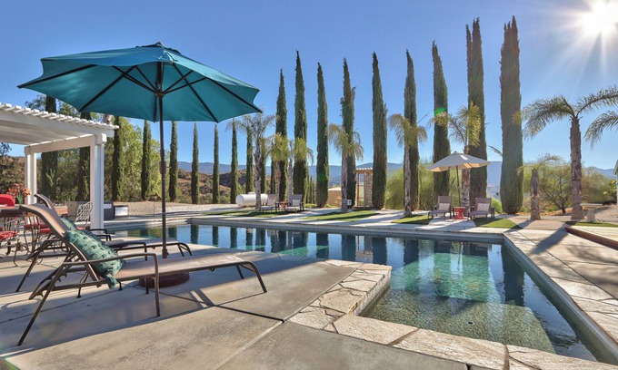 Aguanga Cabina | 10 Acres Near Wineries: Pool, View, Dog-friendly, BBQ - Orange Cabin by Ranch Life Getaway