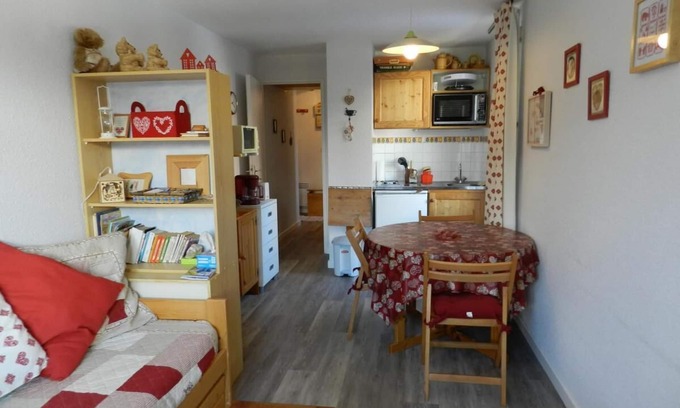 Le Pleynet Apartamento | 100m del centro estación, vista valle/pistas, parking, local para esquís, 21m², Les 7 Laux