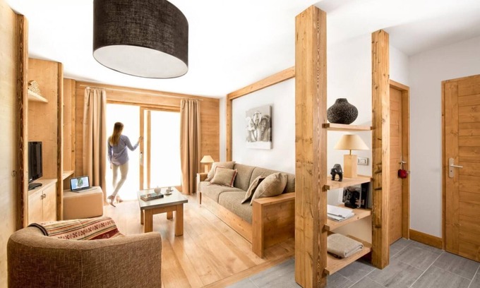 Les Brevieres Apartamento | 150m del centro estación, fitness, piscina, sauna, hammam, balcón, tv, 58m², Tignes