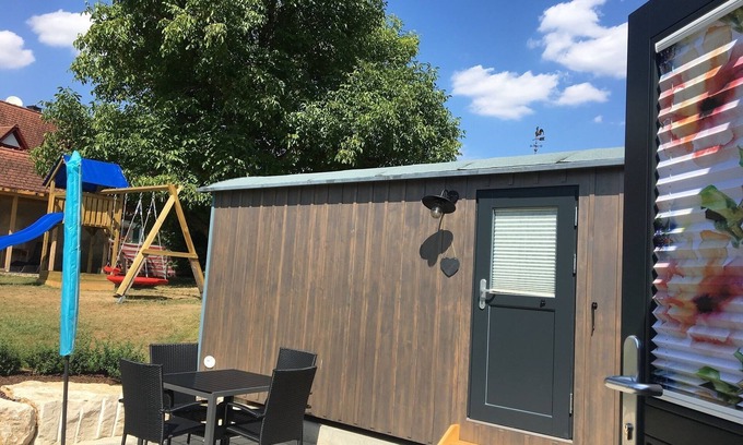 Aue Apartamento | Schäferwagen cómodo y espacioso de 17 metros cuadrados con electricidad y Heitzanschluss y mini cocina