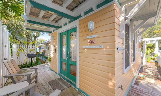 Seaside Cabaña | Acogedora cabaña 1BR 4 casas a la playa en la playa-20% de ahorro de colores de otoño