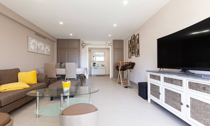 Pointe Croisette Apartamento | ❤ Kikiloue, a 2 minutos de las playas, terraza y estacionamiento ❤ Palm Beach
