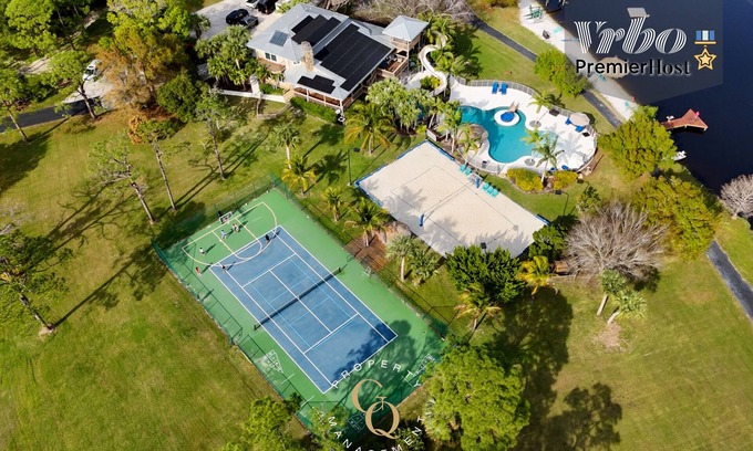 Jensen Beach Casa | 2 Home Sport Complex W/ Private Lake & Theater!