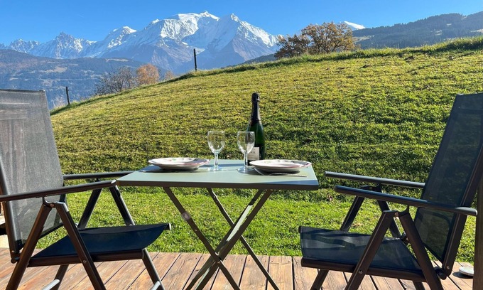 Combloux Apartamento | 2 rooms with terrace view on Mt Blanc