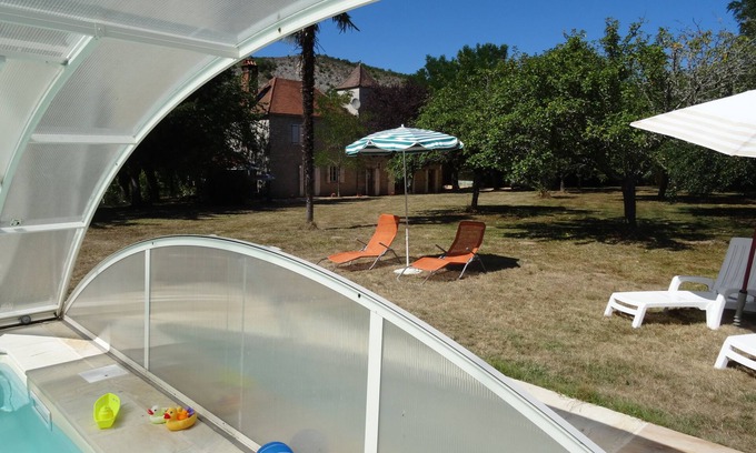 Lacave Casa | 200 metros de la Dordoña, casa de piedra renovada, con SPA y piscina, parque 1 ha
